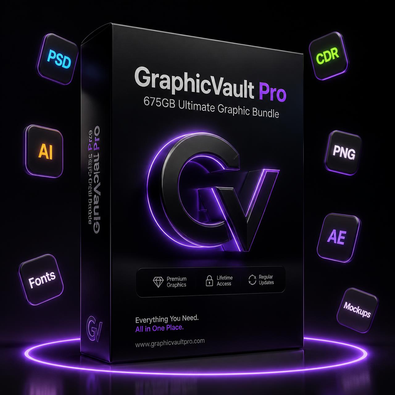 GraphicVault Pro 675GB Ultimate Graphic Design Bundle box